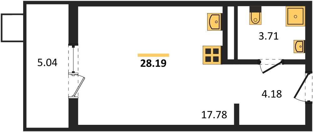 Фото №1: Студия 28&nbsp;м², 6/8&nbsp;эт. - Северская, мкр. ЖК Цветной Бульвар