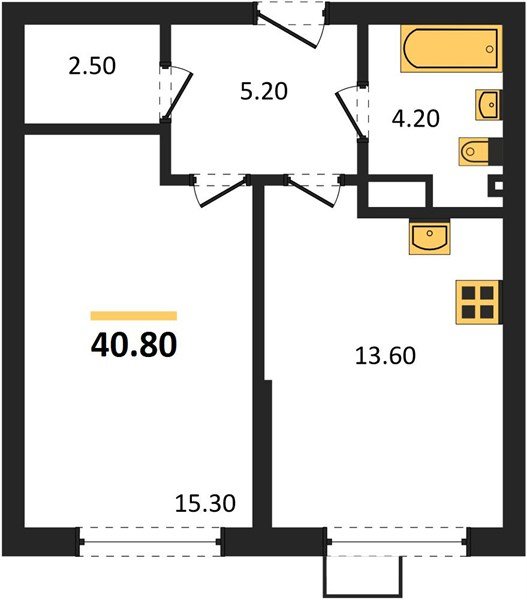Фото №1: 1-комнатная квартира 40&nbsp;м², 9/9&nbsp;эт. - Краснодар, Прикубанский внутригородской округ, мкр. Парк Победы