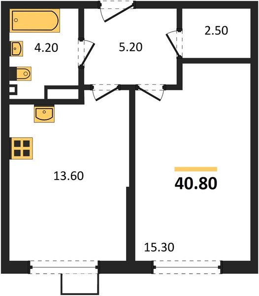 Фото №1: 1-комнатная квартира 40&nbsp;м², 3/9&nbsp;эт. - Краснодар, Прикубанский внутригородской округ, мкр. Парк Победы
