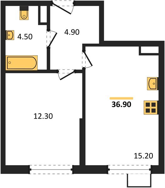 Фото №1: 1-комнатная квартира 36&nbsp;м², 9/9&nbsp;эт. - Краснодар, Прикубанский внутригородской округ, мкр. Парк Победы