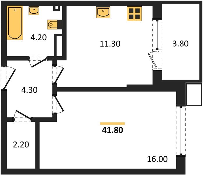 Фото №1: 1-комнатная квартира 41&nbsp;м², 9/18&nbsp;эт. - Краснодар, Прикубанский внутригородской округ, мкр. Парк Победы