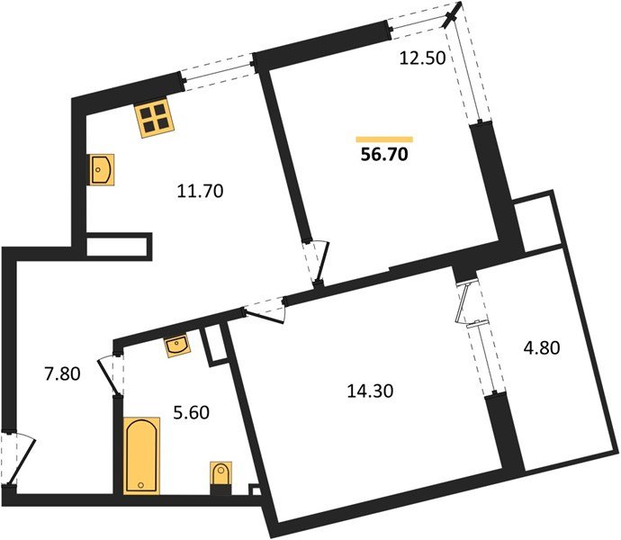 Фото №1: 2-комнатная квартира 55&nbsp;м², 18/18&nbsp;эт. - Краснодар, Прикубанский внутригородской округ, мкр. Парк Победы