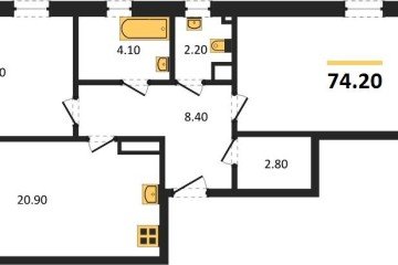 Фото №1: 2-комнатная квартира 72 м², 18/18 эт. - Краснодар, мкр. Парк Победы,