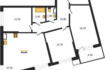 Фото №1: 3-комнатная квартира 89 м², 6/18 эт. - Краснодар, мкр. Парк Победы,