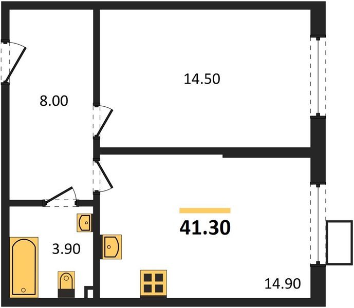 Фото №1: 1-комнатная квартира 41&nbsp;м², 2/18&nbsp;эт. - Краснодар, Прикубанский внутригородской округ, мкр. Парк Победы