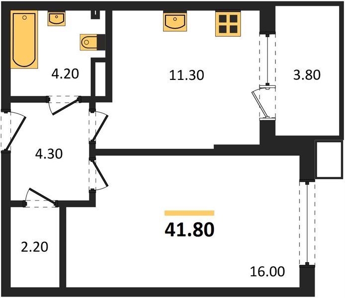 Фото №1: 1-комнатная квартира 41&nbsp;м², 5/18&nbsp;эт. - Краснодар, Прикубанский внутригородской округ, мкр. Парк Победы