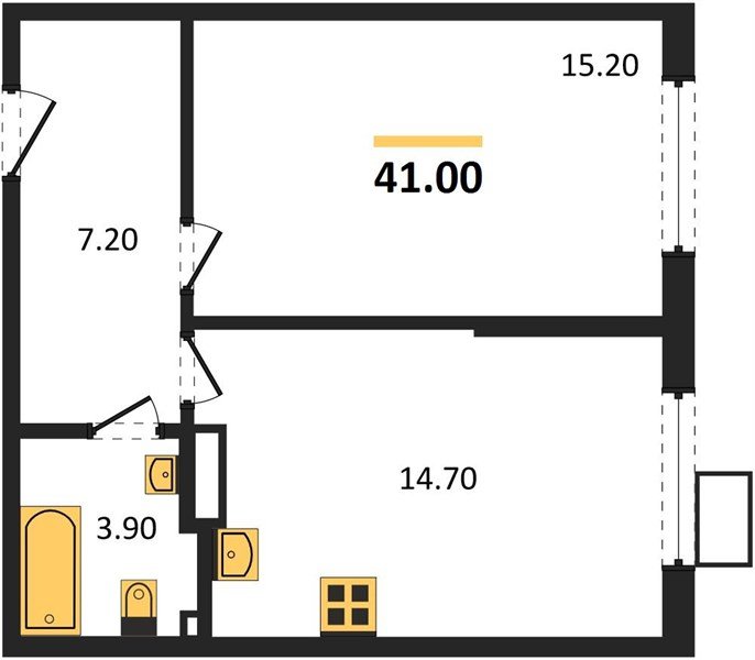 Фото №1: 1-комнатная квартира 41&nbsp;м², 5/18&nbsp;эт. - Краснодар, Прикубанский внутригородской округ, мкр. Парк Победы