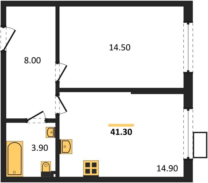 Фото №1: 1-комнатная квартира 41&nbsp;м², 2/18&nbsp;эт. - Краснодар, Прикубанский внутригородской округ, мкр. Парк Победы