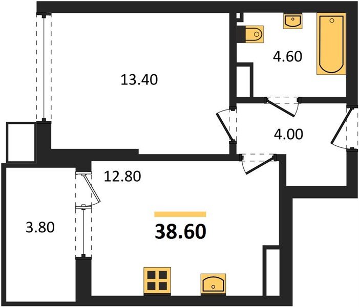 Фото №1: 1-комнатная квартира 38&nbsp;м², 18/18&nbsp;эт. - Краснодар, Прикубанский внутригородской округ, мкр. Парк Победы