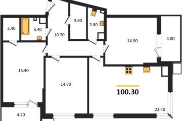 Фото №1: 3-комнатная квартира 100 м², 3/18 эт. - Краснодар, мкр. Парк Победы,
