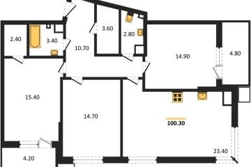 Фото №1: 3-комнатная квартира 100 м², 7/18 эт. - Краснодар, мкр. Парк Победы,