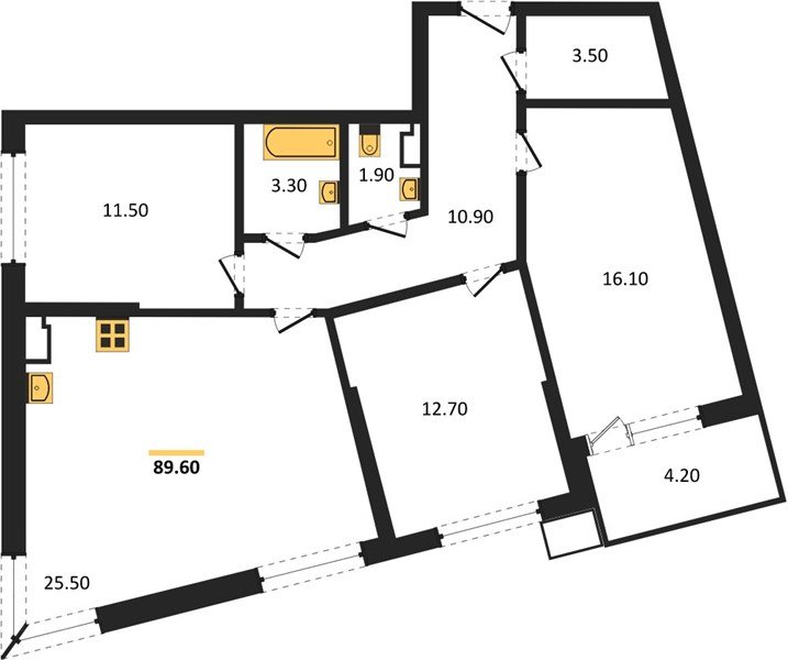 Фото №1: 3-комнатная квартира 89&nbsp;м², 6/18&nbsp;эт. - Краснодар, Прикубанский внутригородской округ, мкр. Парк Победы