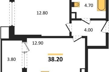 Фото №1: 1-комнатная квартира 38 м², 4/18 эт. - Краснодар, мкр. Парк Победы,
