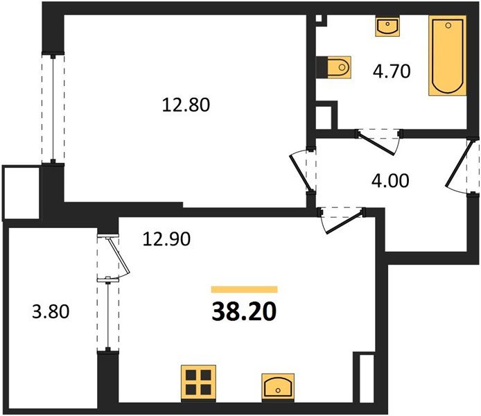 Фото №1: 1-комнатная квартира 38&nbsp;м², 4/18&nbsp;эт. - Краснодар, Прикубанский внутригородской округ, мкр. Парк Победы