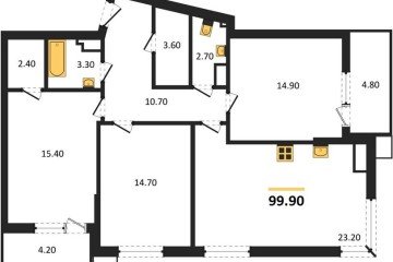 Фото №1: 3-комнатная квартира 99 м², 13/18 эт. - Краснодар, мкр. Парк Победы,