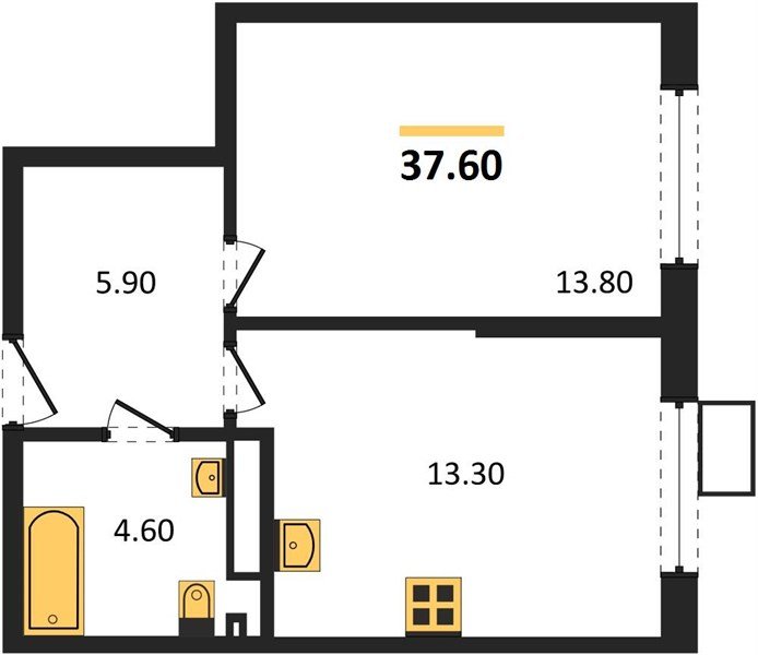 Фото №1: 1-комнатная квартира 37&nbsp;м², 14/18&nbsp;эт. - Краснодар, Прикубанский внутригородской округ, мкр. Парк Победы