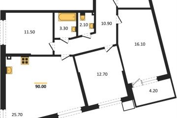 Фото №1: 3-комнатная квартира 90 м², 2/18 эт. - Краснодар, мкр. Парк Победы,