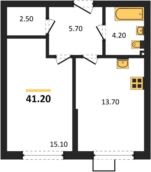 Фото №1: 1-комнатная квартира 41&nbsp;м², 2/9&nbsp;эт. - Краснодар, Прикубанский внутригородской округ, мкр. Парк Победы