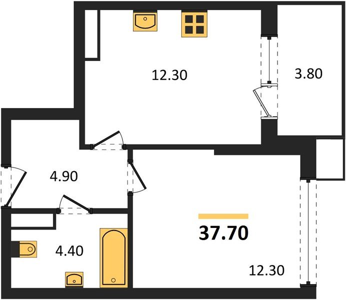Фото №1: 1-комнатная квартира 37&nbsp;м², 17/18&nbsp;эт. - Краснодар, Прикубанский внутригородской округ, мкр. Парк Победы