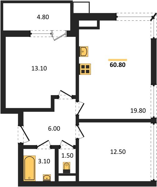 Фото №1: 2-комнатная квартира 59&nbsp;м², 18/18&nbsp;эт. - Краснодар, Прикубанский внутригородской округ, мкр. Парк Победы