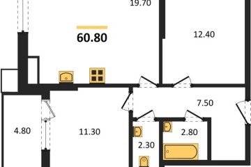 Фото №1: 2-комнатная квартира 59 м², 18/18 эт. - Краснодар, мкр. Парк Победы,