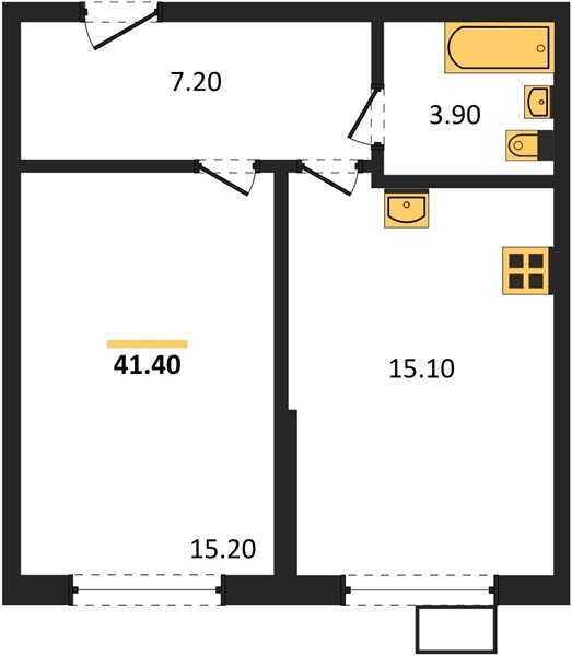Фото №1: 1-комнатная квартира 41&nbsp;м², 2/18&nbsp;эт. - Краснодар, Прикубанский внутригородской округ, мкр. Парк Победы