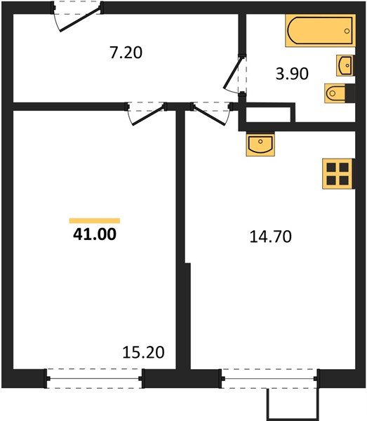 Фото №1: 1-комнатная квартира 41&nbsp;м², 9/18&nbsp;эт. - Краснодар, Прикубанский внутригородской округ, мкр. Парк Победы