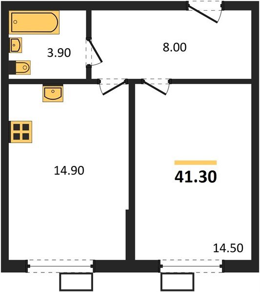 Фото №1: 1-комнатная квартира 41&nbsp;м², 2/18&nbsp;эт. - Краснодар, Прикубанский внутригородской округ, мкр. Парк Победы