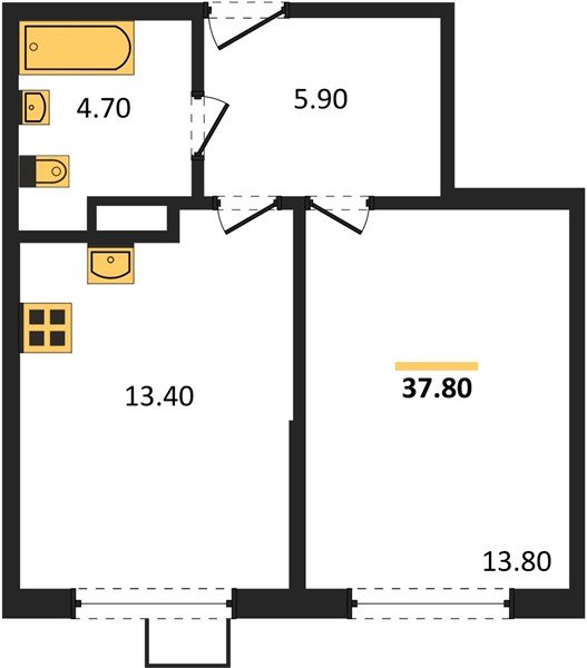 Фото №1: 1-комнатная квартира 37&nbsp;м², 8/18&nbsp;эт. - Краснодар, Прикубанский внутригородской округ, мкр. Парк Победы
