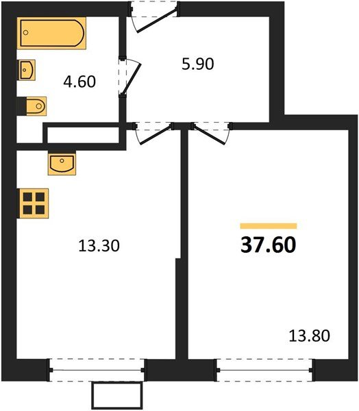 Фото №1: 1-комнатная квартира 37&nbsp;м², 11/18&nbsp;эт. - Краснодар, Прикубанский внутригородской округ, мкр. Парк Победы