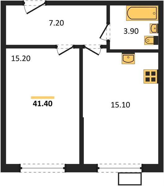 Фото №1: 1-комнатная квартира 41&nbsp;м², 2/18&nbsp;эт. - Краснодар, Прикубанский внутригородской округ, мкр. Парк Победы
