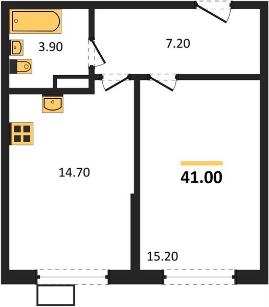 Фото №1: 1-комнатная квартира 41&nbsp;м², 4/18&nbsp;эт. - Краснодар, Прикубанский внутригородской округ, мкр. Парк Победы