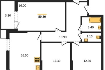Фото №1: 3-комнатная квартира 80 м², 2/18 эт. - Краснодар, мкр. Парк Победы,