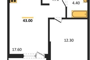 Фото №1: 1-комнатная квартира 43 м², 16/18 эт. - Краснодар, мкр. Парк Победы,