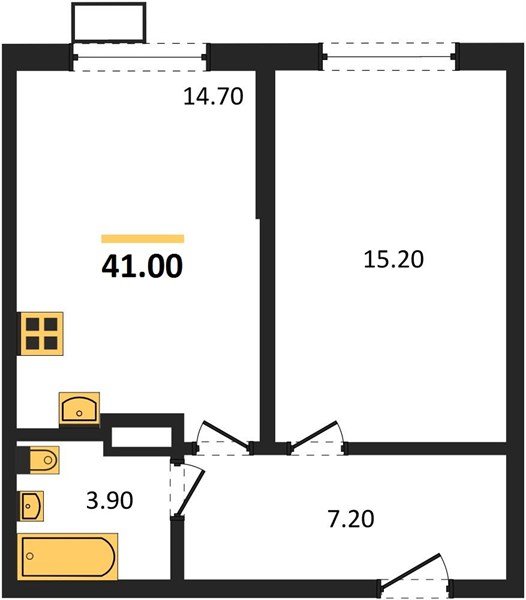 Фото №1: 1-комнатная квартира 41&nbsp;м², 9/18&nbsp;эт. - Краснодар, Прикубанский внутригородской округ, мкр. Парк Победы