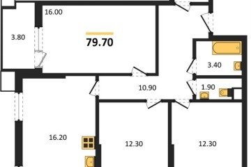 Фото №1: 3-комнатная квартира 79 м², 3/18 эт. - Краснодар, мкр. Парк Победы,