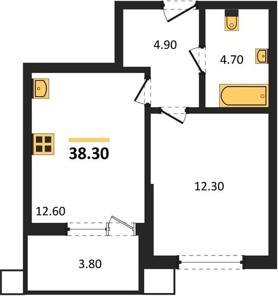 Фото №1: 1-комнатная квартира 38&nbsp;м², 2/18&nbsp;эт. - Краснодар, Прикубанский внутригородской округ, мкр. Парк Победы