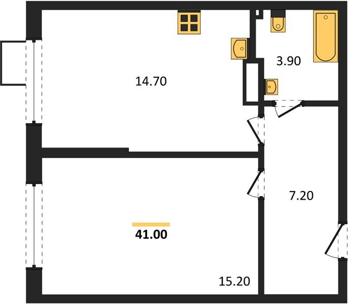 Фото №1: 1-комнатная квартира 41&nbsp;м², 9/18&nbsp;эт. - Краснодар, Прикубанский внутригородской округ, мкр. Парк Победы