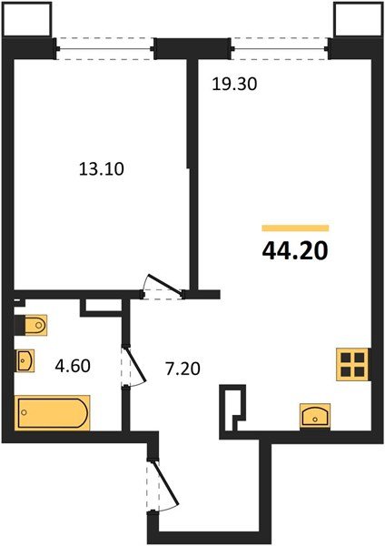 Фото №1: 1-комнатная квартира 44&nbsp;м², 4/18&nbsp;эт. - Краснодар, Прикубанский внутригородской округ, мкр. Парк Победы