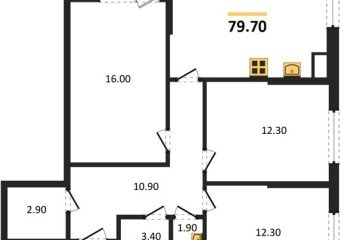 Фото №1: 3-комнатная квартира 79 м², 9/18 эт. - Краснодар, мкр. Парк Победы,