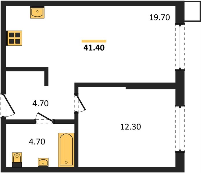 Фото №1: 1-комнатная квартира 41&nbsp;м², 2/18&nbsp;эт. - Краснодар, Прикубанский внутригородской округ, мкр. Парк Победы