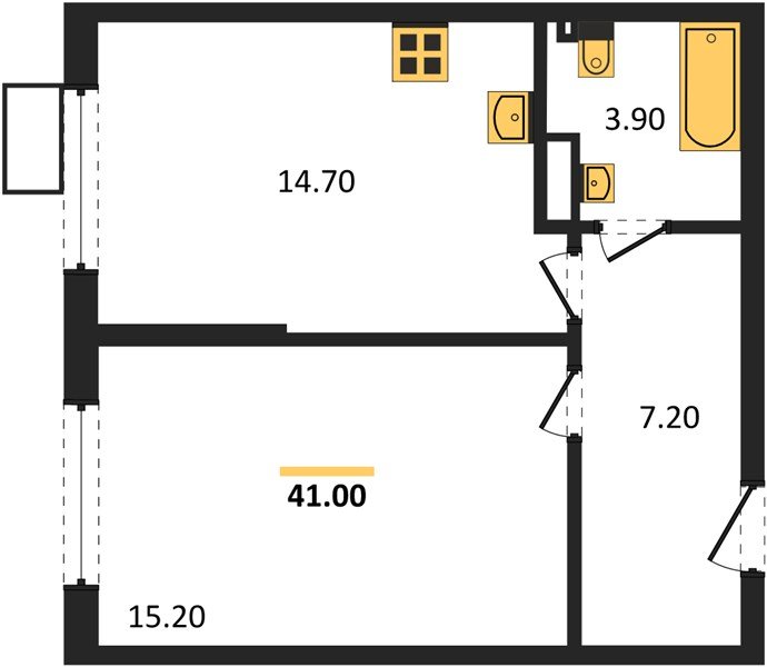 Фото №1: 1-комнатная квартира 41&nbsp;м², 7/18&nbsp;эт. - Краснодар, Прикубанский внутригородской округ, мкр. Парк Победы