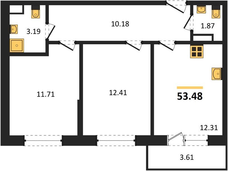 Фото №1: 2-комнатная квартира 52&nbsp;м², 7/9&nbsp;эт. - Краснодар, Прикубанский внутригородской округ, мкр. жилой комплекс Друзья