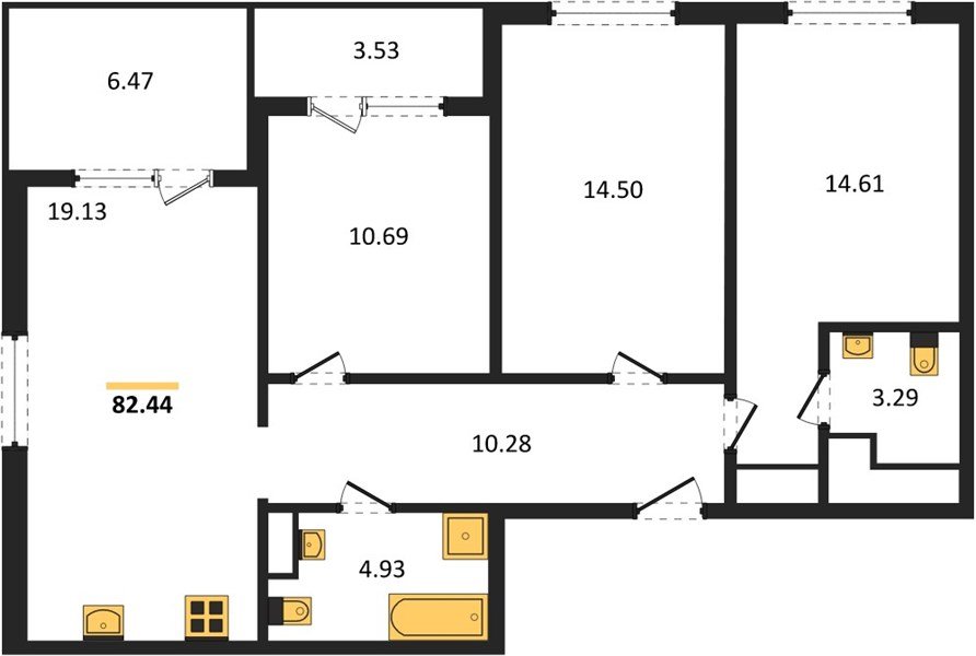 Фото №1: 3-комнатная квартира 80&nbsp;м², 6/9&nbsp;эт. - Краснодар, Прикубанский внутригородской округ, мкр. жилой комплекс Друзья