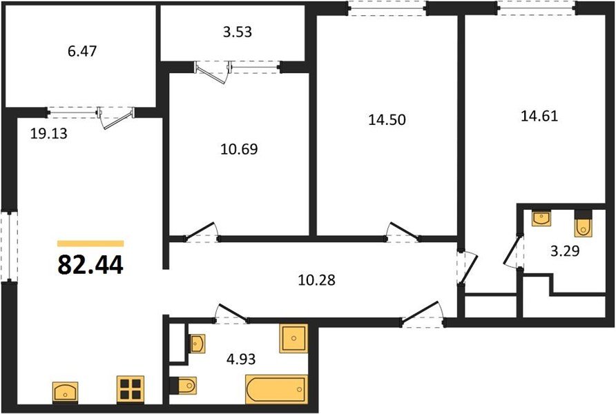 Фото №1: 3-комнатная квартира 80&nbsp;м², 9/9&nbsp;эт. - Краснодар, Прикубанский внутригородской округ, мкр. жилой комплекс Друзья