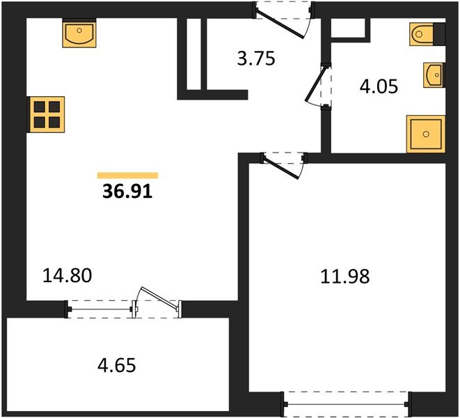 Фото №1: 1-комнатная квартира 36&nbsp;м², 2/9&nbsp;эт. - Краснодар, Прикубанский внутригородской округ, мкр. жилой комплекс Друзья