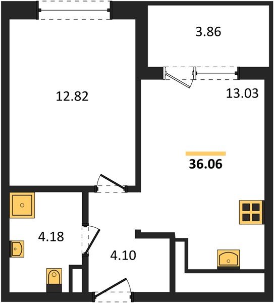 Фото №1: 1-комнатная квартира 36&nbsp;м², 3/9&nbsp;эт. - Краснодар, Прикубанский внутригородской округ, мкр. жилой комплекс Друзья