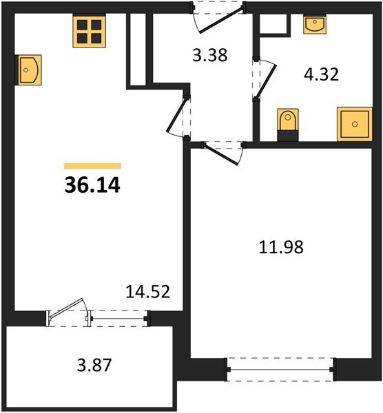 Фото №1: 1-комнатная квартира 35&nbsp;м², 8/9&nbsp;эт. - Краснодар, Прикубанский внутригородской округ, мкр. жилой комплекс Друзья