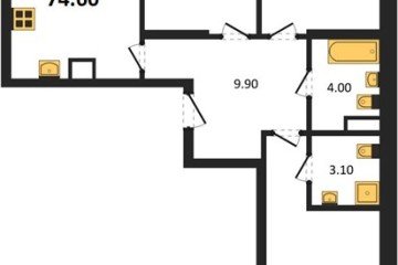 Фото №1: 3-комнатная квартира 78 м², 5/18 эт. - Краснодар, мкр. ЖК Первое Место, ул. Виктора Казанцева, 1.2лит1
