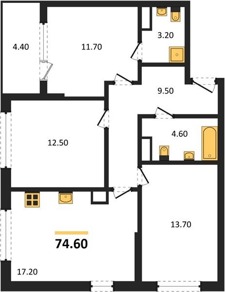 Фото №1: 3-комнатная квартира 76&nbsp;м², 4/18&nbsp;эт. - Краснодар, Карасунский внутригородской округ, мкр. ЖК Первое Место, ул. Виктора Казанцева, 1.2лит1